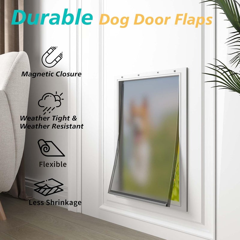 MOLYLY 2PACK Medium Dog Door Replacement Flaps with Screws, Compatible with Petsafe Freedom PAC11-11038, Weather-Proof & Warp-Resistant, Dog and Cat Flap, 12 7/8'' × 8 1/8'' - Image 4